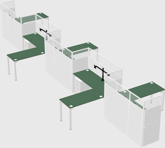 L-shape cubicles