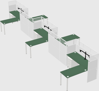 L-shape cubicles