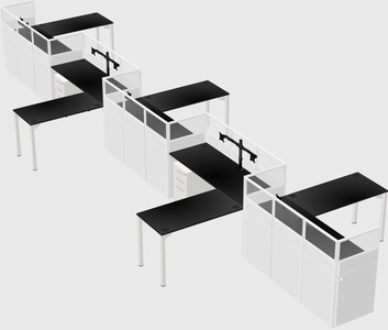 L-shape cubicles