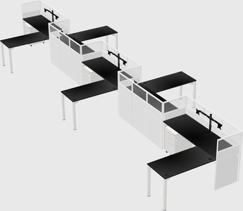 L-shape cubicles