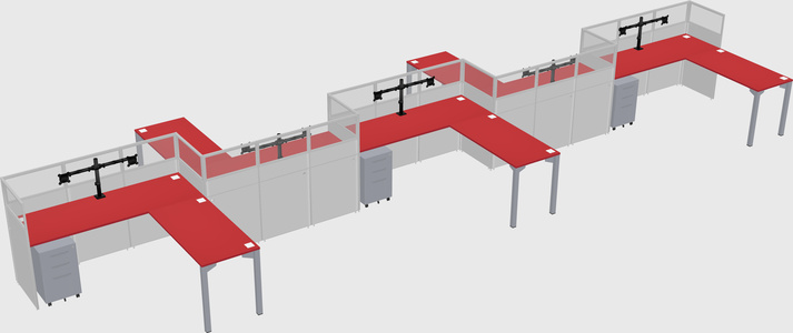 L-shape cubicles