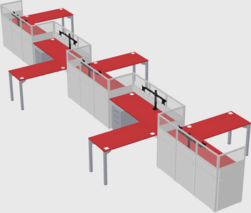 L-shape cubicles