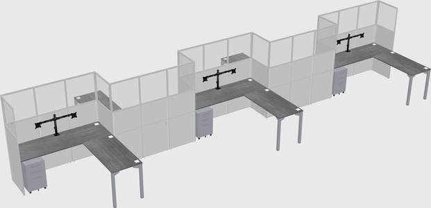 L-shape cubicles