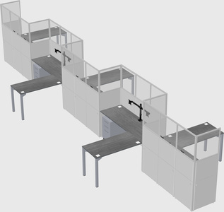 L-shape cubicles