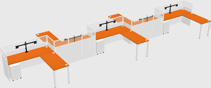 L-shape cubicles