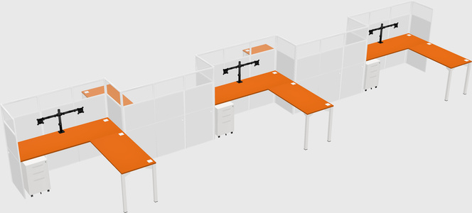 L-shape cubicles