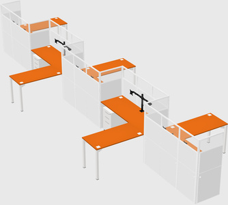L-shape cubicles