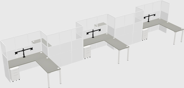 L-shape cubicles