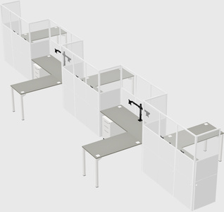 L-shape cubicles