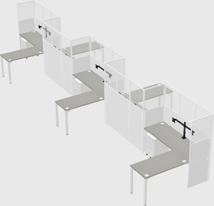 L-shape cubicles