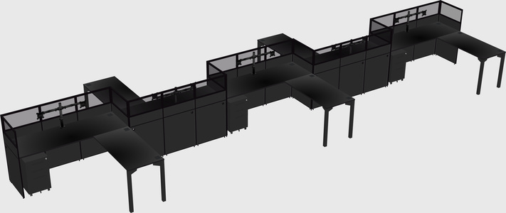 L-shape cubicles