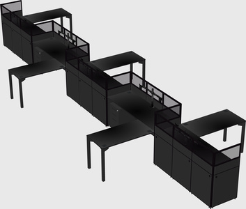 L-shape cubicles