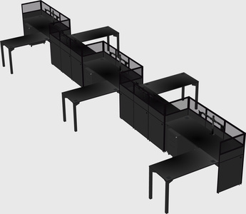 L-shape cubicles