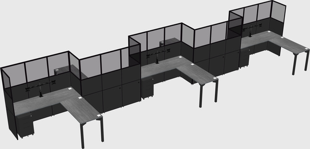 L-shape cubicles