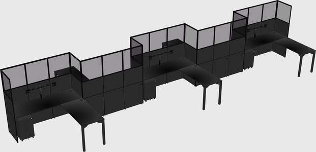 L-shape cubicles