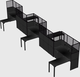 L-shape cubicles