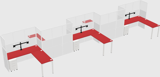 L-shape cubicles