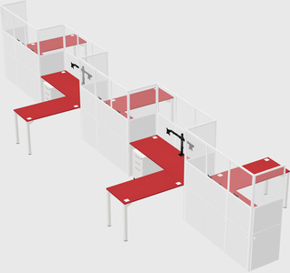 L-shape cubicles