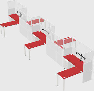 L-shape cubicles