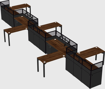 L-shape cubicles
