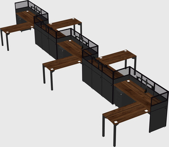 L-shape cubicles