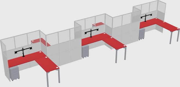 L-shape cubicles