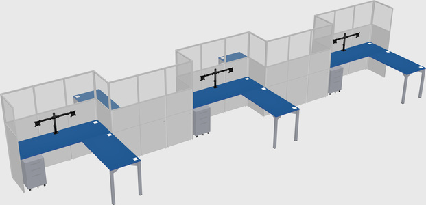 L-shape cubicles