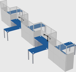 L-shape cubicles