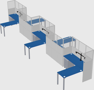 L-shape cubicles