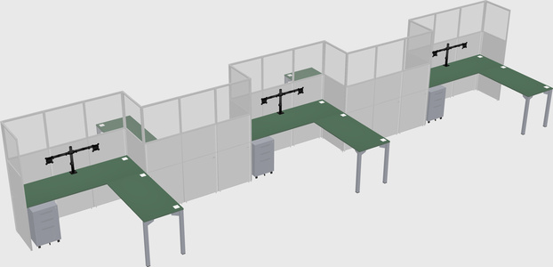 L-shape cubicles