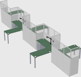 L-shape cubicles