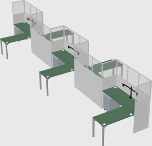 L-shape cubicles