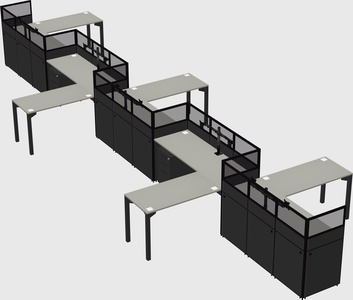 L-shape cubicles