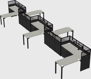 L-shape cubicles