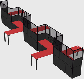 L-shape cubicles
