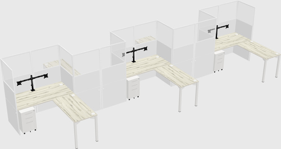 L-shape cubicles