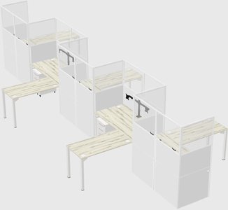 L-shape cubicles