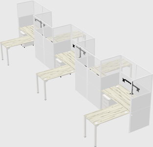 L-shape cubicles