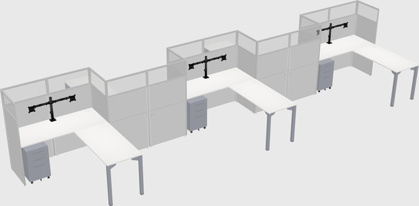 L-shape cubicles