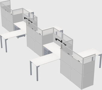 L-shape cubicles