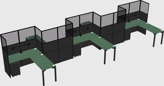 L-shape cubicles