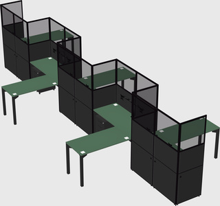 L-shape cubicles