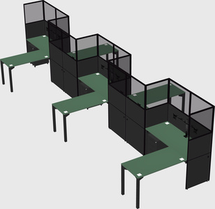 L-shape cubicles