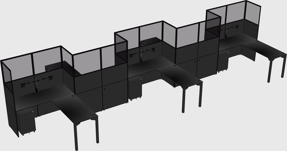 L-shape cubicles