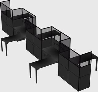 L-shape cubicles
