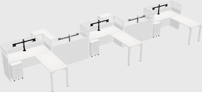 L-shape cubicles