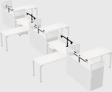 L-shape cubicles