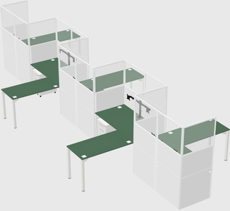 L-shape cubicles