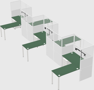 L-shape cubicles