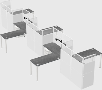 L-shape cubicles